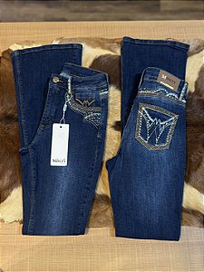 Calça Bordada Flare - Minuty