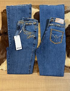 Calça Bordada Flare - Minuty