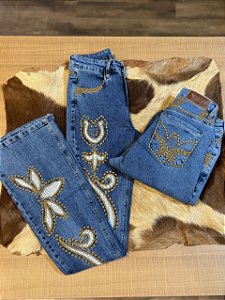 Calça Bordada Flare - Minuty