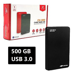 Hd Externo 500gb Portátil Slim + Cabo Usb 3.0