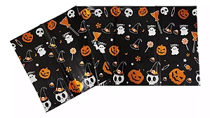 Toalha De Mesa Descartável Metalizada Tema Halloween
