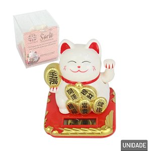 Gato da Sorte Maneki Neko Movido a Energia Solar