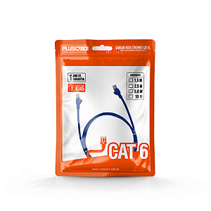Cabo De Rede Cat6 Azul Ultra Velocidade 1.5 metros Rj45 Plus Cable