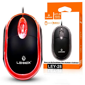 Mouse Óptico com fio Usb Básico Lehmox - LEY-28