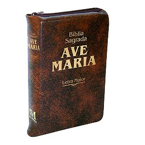 Bíblia Ave Maria – Letra Maior Zíper – Marrom