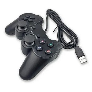 Controle Playstation 2 Usb Manete Pc Analógico Vibratório Computador (D25-CONT