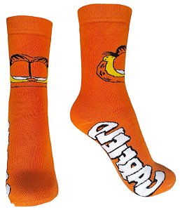 MEIA DIVERTIDA - ROSTO GARFIELD E ESCRITA