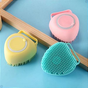 Escova de Silicone para Banho com Dispenser de Shampoo