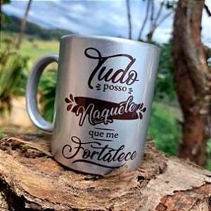 Caneca Pérola - Tudo posso naquele que me fortalece.