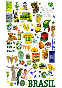 Adesivo Termocolante Roupa Tema Brasil