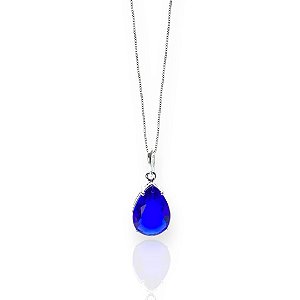 Gargantilha 45cm em Prata 925 com Zircônia Azul