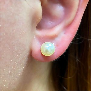 Brinco Pérola 10mm Banhado a Ouro 18k