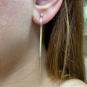 Brinco Fita Banhado a Ouro 18k