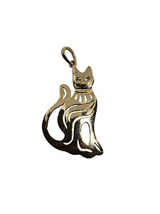 Pingente grande banhado a ouro  modelo gato