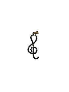 Pingente banhado a ouro Clave de Sol em strass preto