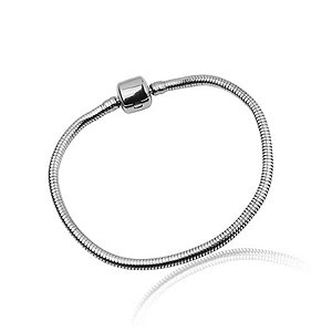 Pulseira life  para berloques em aço cirúrgico, comprimento  18cm.