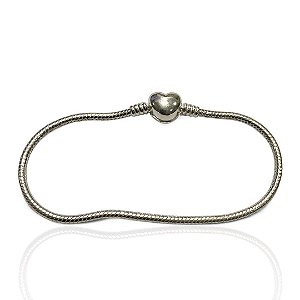 Pulseira Life prata 925, fecho coração