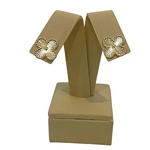 Brinco trevo banhado em ouro 18k