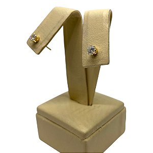 Brinco ponto de luz 4mm, banhado a ouro 18k