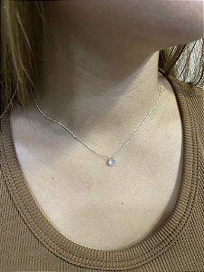 Ponto de Luz prata 925 45 cm com Zicônia 5mm