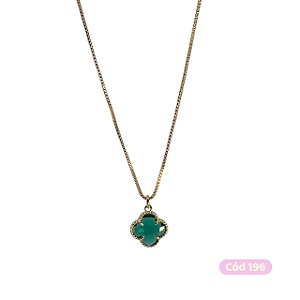 Gargantilha trevo banhado em ouro 18k