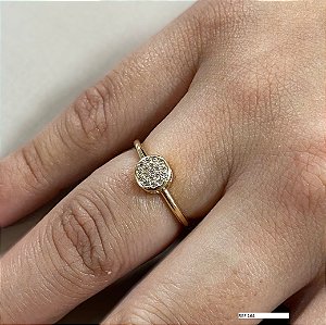 Anel banhado em ouro 18k com zircônias