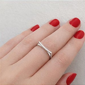 Anel prata 925 com zircônias