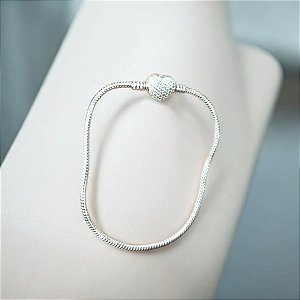 Pulseira Life prata 925 coração cravejado