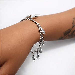 Pulseira gotas banhada a prata