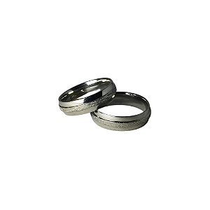 Aliança de aço com detalhe diamantado 5MM - Unidade