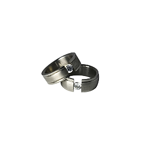 Anel de Aço Inoxidável com Zircônia 6MM - Unidade