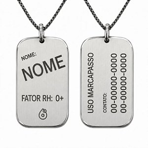 Corrente Tag de Identificação PcD Personalizada – Aço Cirúrgico