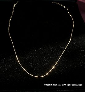 Colar Corrente Veneziana 45cm em Ouro 18K