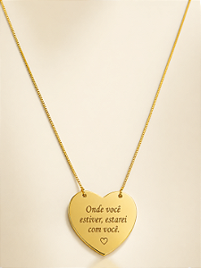 Gargantilha Coração Personalizada Banhada a Ouro 18K – 45cm