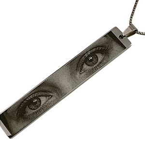 Corrente com Pingente Aço Inox Personalizado com Foto dos Olhos