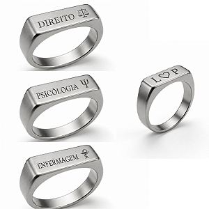 Anel em Aço Inox Personalizado com Gravação a Laser