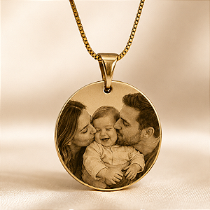 Gargantilha Redonda Personalizada Banhada a Ouro 18K