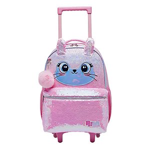 Mochila Escolar Infantil Passeio Pack Me Cat Fox Lantejoula Coelhinho Pacific