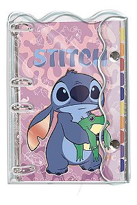 Caderno Argolado Fichário Colegial Pvc Stitch 192 Fls Cor Rosa