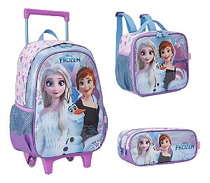 Kit Mochila Frozen + Estojo + lancheira