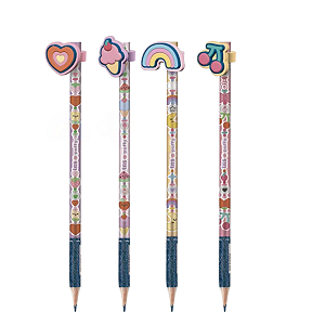Lápis Grafite com Topper Puffy Holic Charm – HB  – Tris