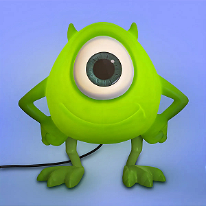 Luminária Mike Wazowski Monstros Sa Abajur Mesa Disney