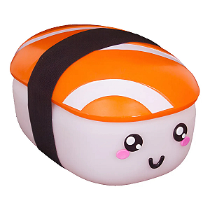 Luminária De Mesa Abajour Sushi Kawaii Estrutura Branco E Laranja