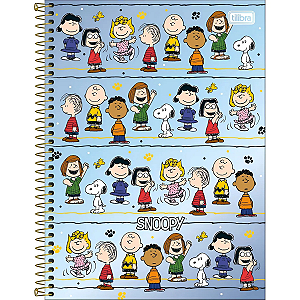 Caderno Espiral Univ 10 Mat Snoopy Core 160 F Tilibra Azul