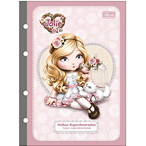 Bloco Fichário  Argolado Colegial Jolie 80 fls - Tilibra