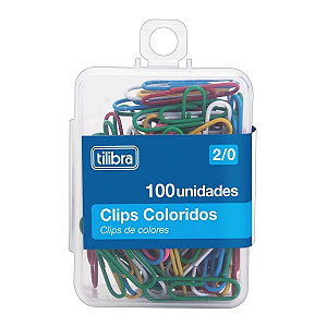 Clips Colorido Sortido 2/0 Caixa C/100 Unidades Tilibra