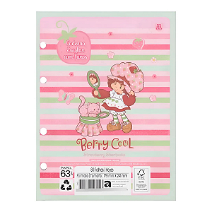 Refil P/ Caderno Argolado Colegial Moranguinho 80f Animativa