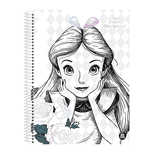 Caderno Univ 1 Matéria 80fls Disney Alice Azul Animativa