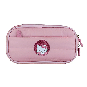 Estojo Multi Juvenil Hello Kitty Puffer Glitter