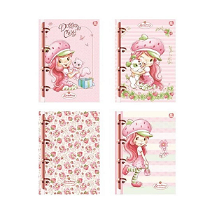 Caderno Colegial Argolado Capa Dura Moranguinho 160 folhas